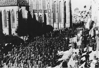 A csehszlovák hadsereg bevonulása Kassára a dómnál