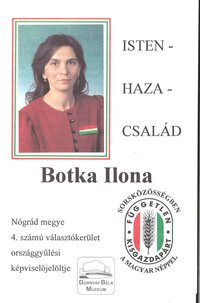 Botka Ilona az FKGP képviselőjelöltje a 4.sz. Választókerületben