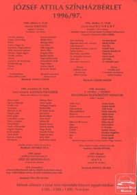 József Attila színházbérlet programja az 1996-97 évadra