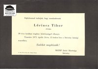Lőrincz Tibor gyászjelentése